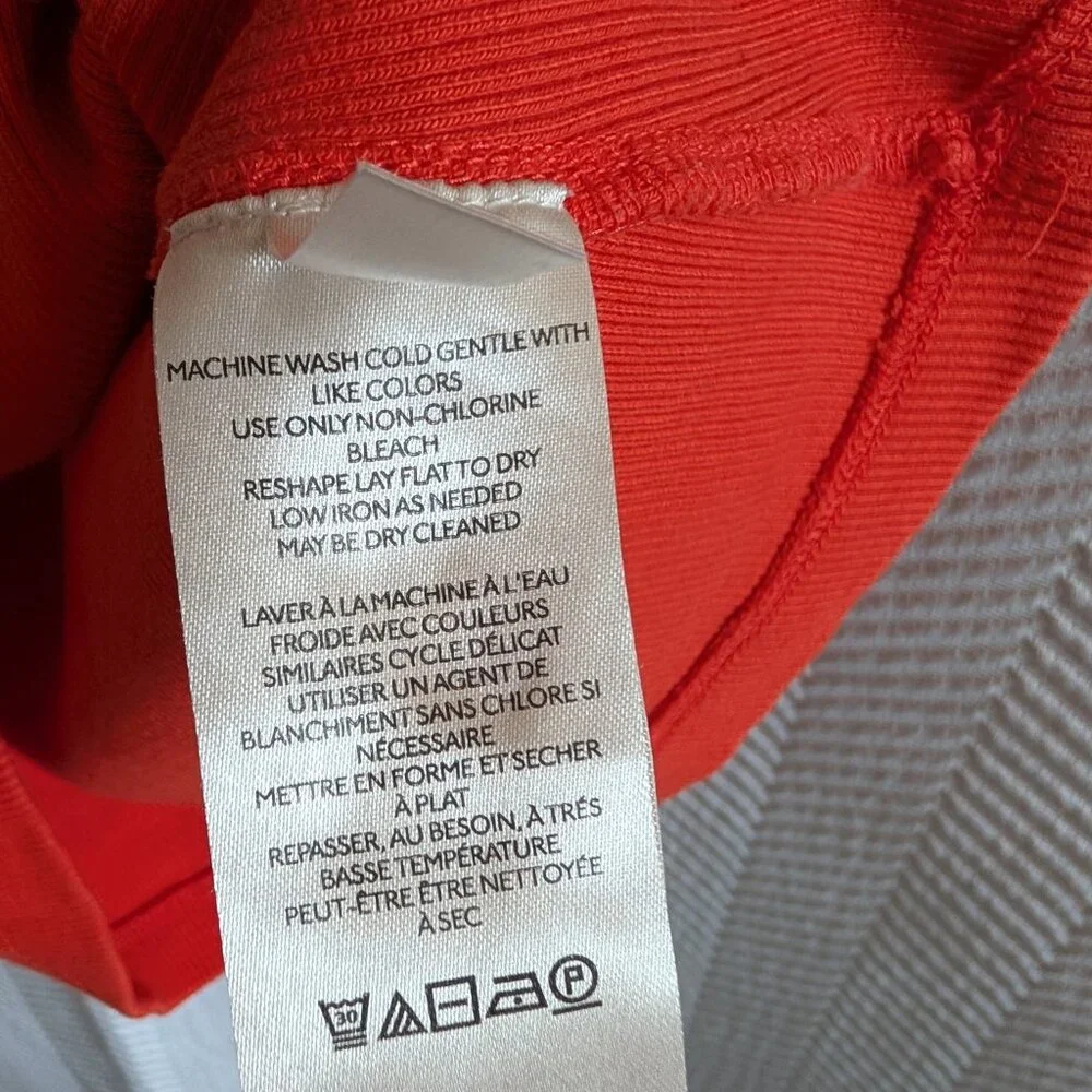 Anthropologie Maeve The Rafaela Ribbed Tank Top Bow Tie Shoulder Orange XS Small - Picture 10 of 11